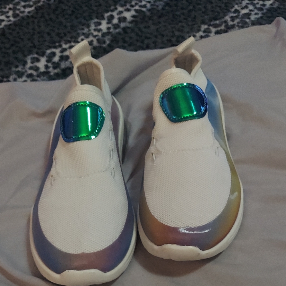 4/$12 Womens  Cream and Iridescent Slip-On Sneakers - Picture 6 of 11